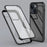For iPhone 15 Clear Phone Case Tempered Glass + Silicone Frame Double-Sided Protective Cover - Black - 1