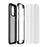 For iPhone 15 Clear Phone Case Tempered Glass + Silicone Frame Double-Sided Protective Cover - Black - 5