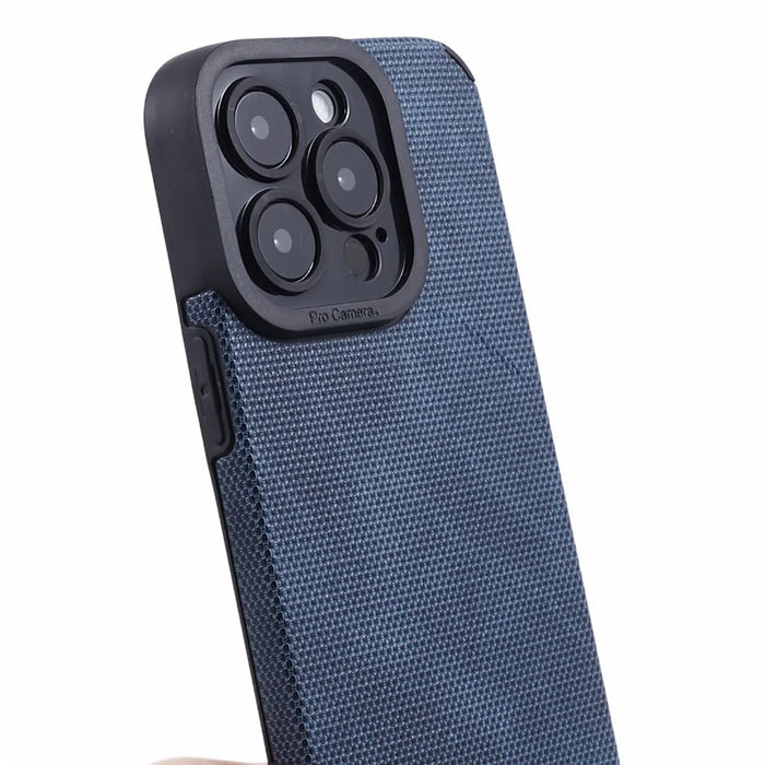 Morandi Style For iPhone 14 Pro Max Case Anti-scratch TPU+PU Leather Phone Cover - Blue - 6