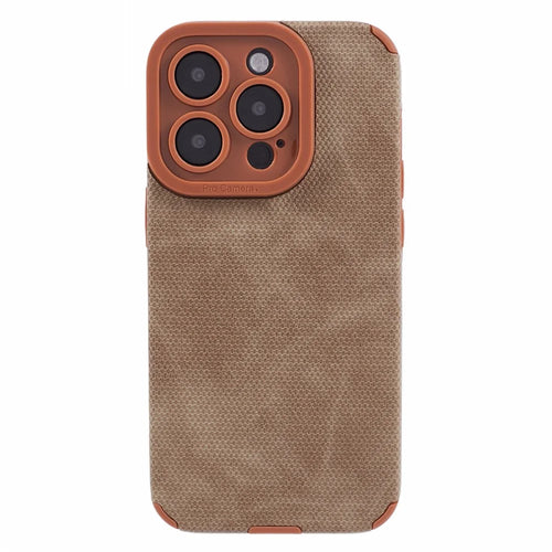 Morandi Style For iPhone 13 Pro Max Case TPU+PU Leather Shock-absorbing Cover - Brown - 1