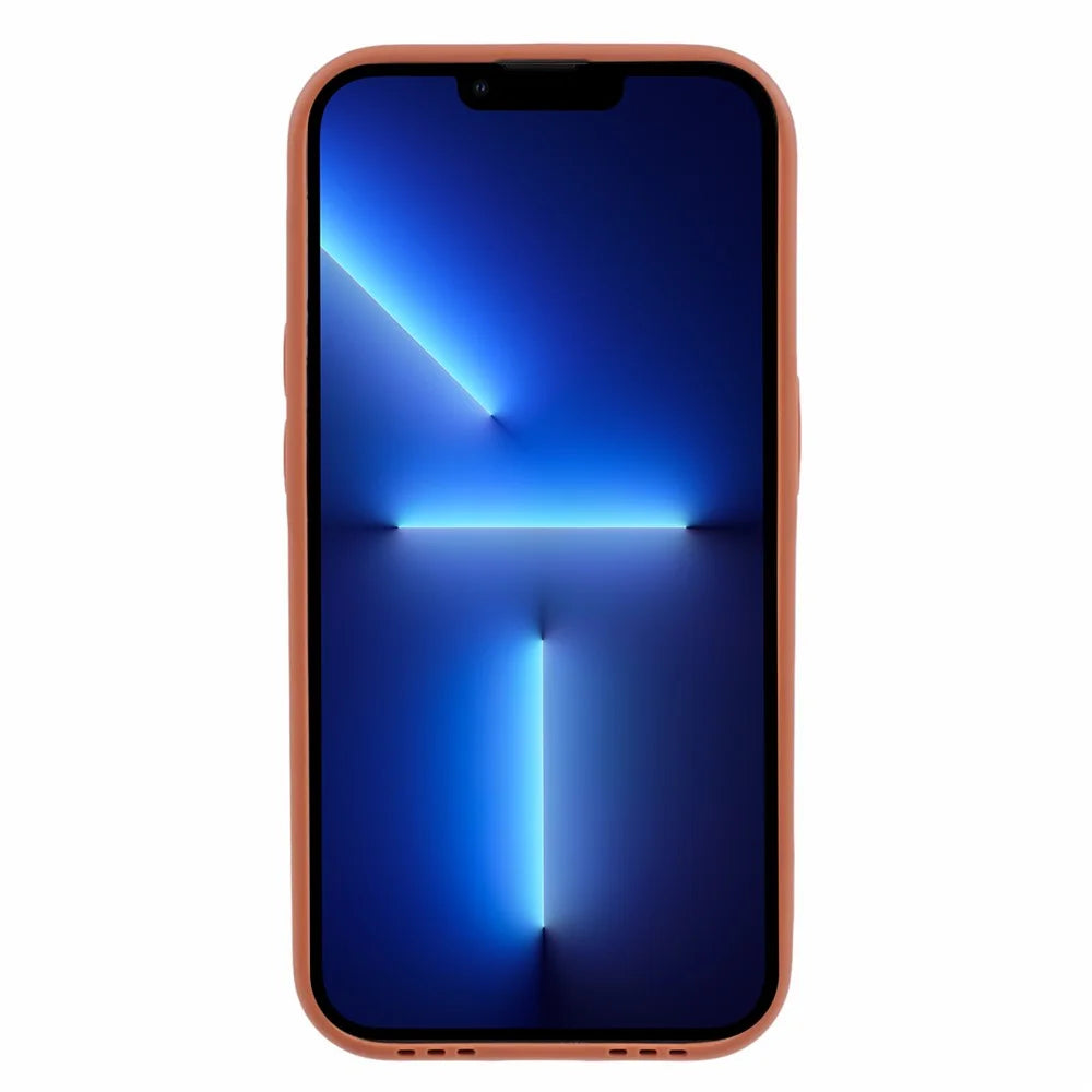 Morandi Style For iPhone 13 Pro Max Case TPU+PU Leather Shock-absorbing Cover - Brown - 2