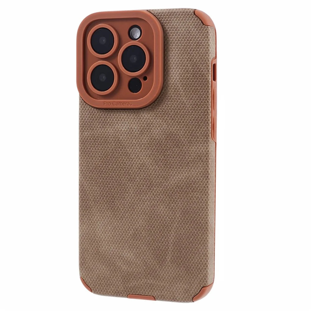 Morandi Style For iPhone 13 Pro Max Case TPU+PU Leather Shock-absorbing Cover - Brown - 3
