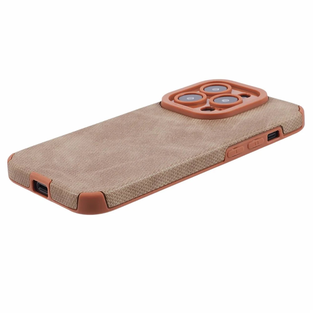 Morandi Style For iPhone 13 Pro Max Case TPU+PU Leather Shock-absorbing Cover - Brown - 4