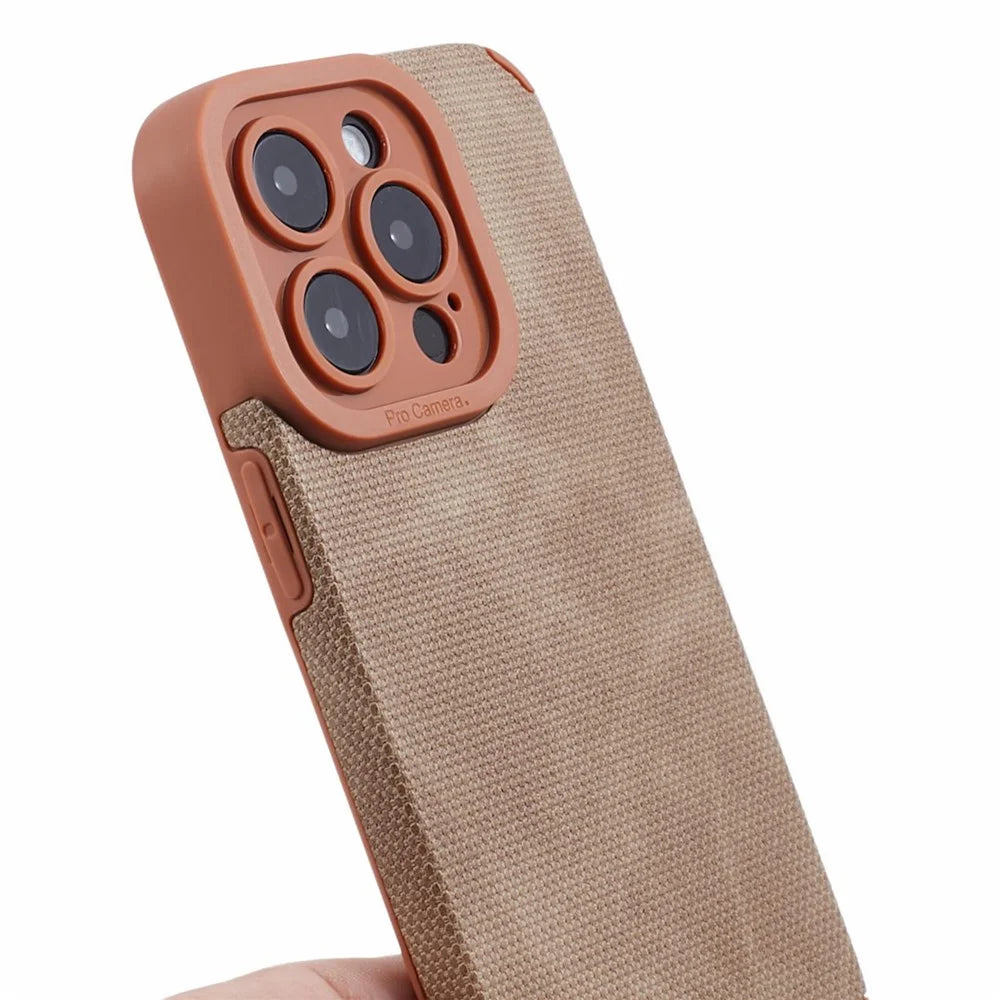 Morandi Style For iPhone 13 Pro Max Case TPU+PU Leather Shock-absorbing Cover - Brown - 6