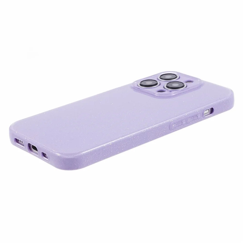 For iPhone 15 Pro Case Glitter Powder Soft TPU Anti-fall Cellphone Cover - Purple - 4