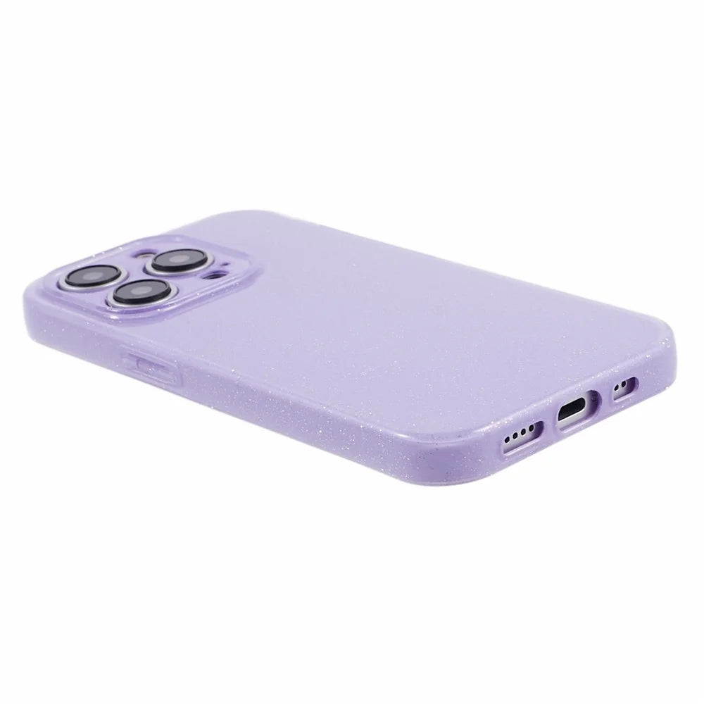 For iPhone 15 Pro Case Glitter Powder Soft TPU Anti-fall Cellphone Cover - Purple - 5
