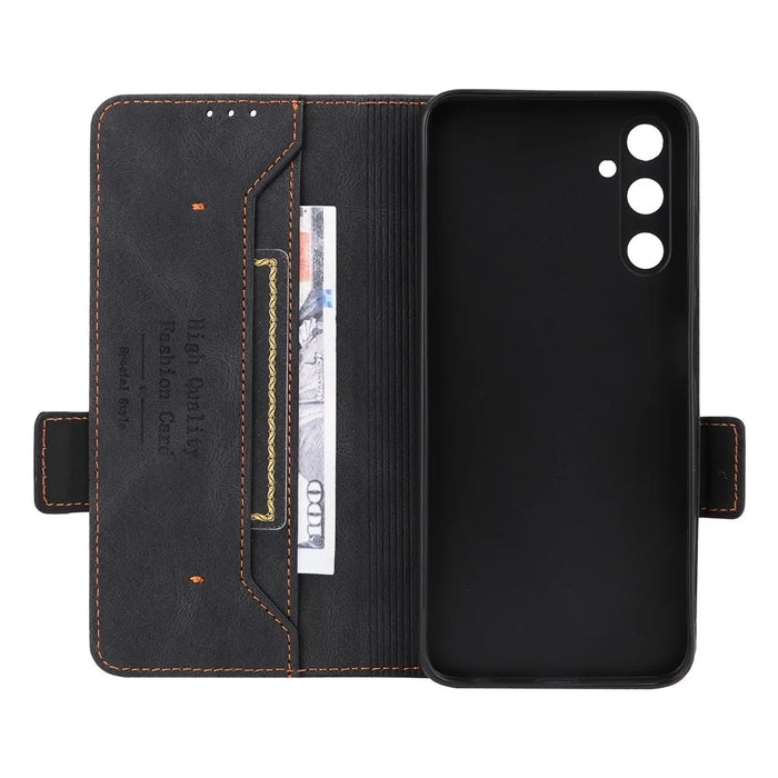 For Samsung Galaxy A05s 4G Case Hardware Decor PU Leather Phone Cover - Black - 5