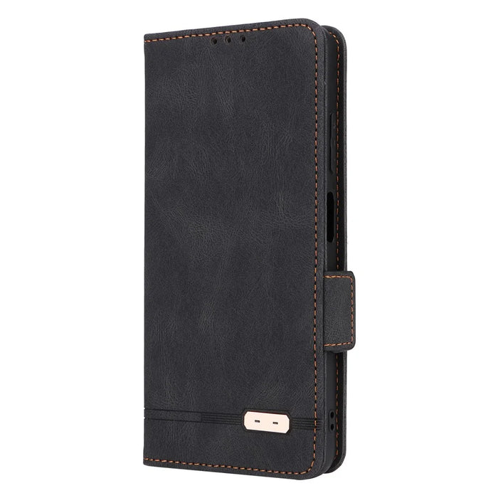 For Samsung Galaxy A05s 4G Case Hardware Decor PU Leather Phone Cover - Black - 6