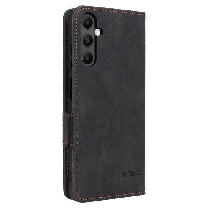 For Samsung Galaxy A05s 4G Case Hardware Decor PU Leather Phone Cover - Black - 7