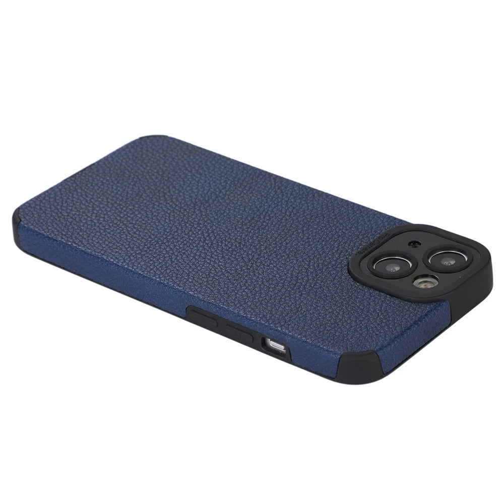 For iPhone 13 Case Anti-Scratch PU Leather + TPU Phone Back Cover - Blue - 2