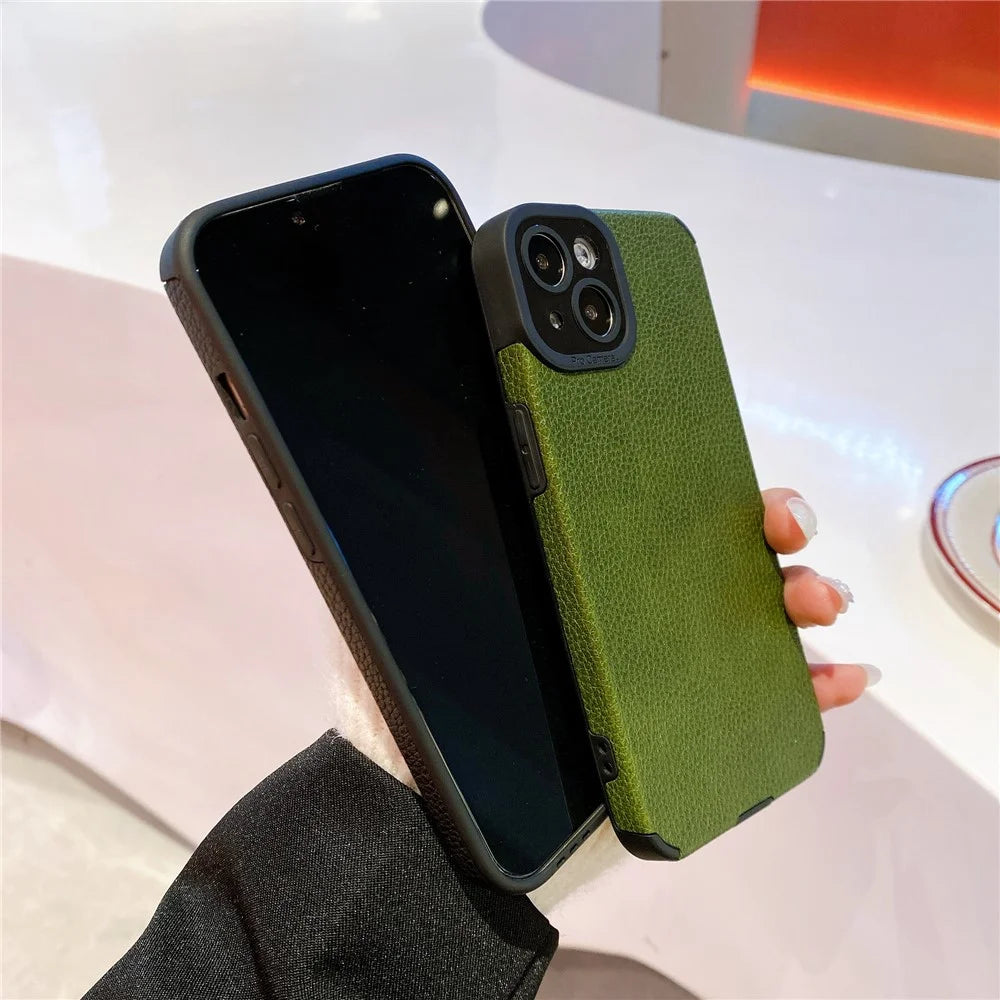 For iPhone 13 Case Anti-Scratch PU Leather + TPU Phone Back Cover - Blue - 6