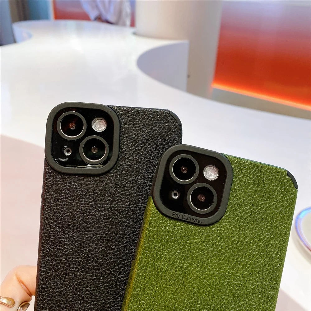 For iPhone 13 Case Anti-Scratch PU Leather + TPU Phone Back Cover - Blue - 7
