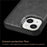 For iPhone 15 Slim-Fit Shell PU Leather+TPU+PC Phone Cover Retro Phone Case - Black - 7