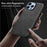 Phone Cover for iPhone 15 Pro Max Case PU Leather Coated TPU+PC Smartphone Shell - Black - 5