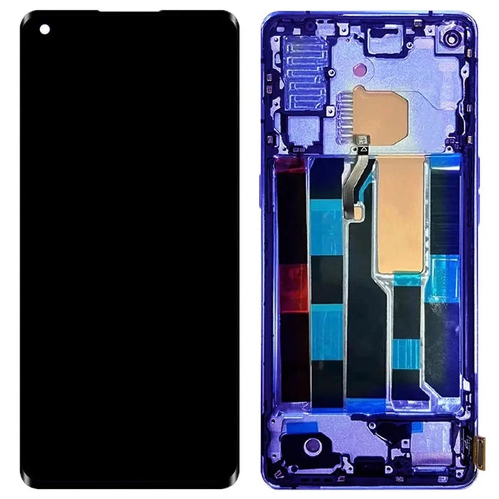 For Oppo Reno4 Pro 5G OEM Grade S AMOLED Screen and Digitizer Assembly + Frame Phone Part (without Logo) - Blue - 1