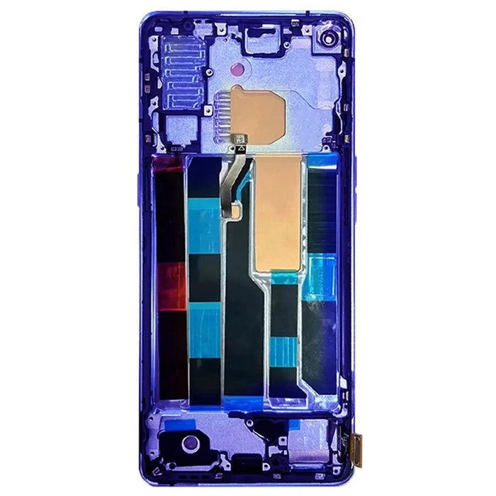 For Oppo Reno4 Pro 5G OEM Grade S AMOLED Screen and Digitizer Assembly + Frame Phone Part (without Logo) - Blue - 3