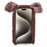 For iPhone 15 Pro Max Case Cute Pig Design Plush + TPU Soft Anti-drop Phone Cover - Brown - 2