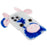 For iPhone 15 Pro Max Plush Phone Case Milk Cow Ear Soft TPU Winter Warm Cover - Blue - 3