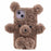 For iPhone 15 3D Bear Furry Plush Case Protective TPU Phone Cover - Brown - 1