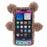 For iPhone 15 3D Bear Furry Plush Case Protective TPU Phone Cover - Brown - 2