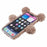 For iPhone 15 3D Bear Furry Plush Case Protective TPU Phone Cover - Brown - 4
