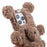 For iPhone 15 Pro 3D Bear Furry Plush Case Soft TPU Winter Warm Protective Phone Cover - Brown - 7