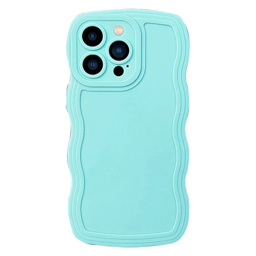 Anti-Scratch Cover for iPhone 15 Pro Max Case Wave Shape Edge Phone Protector - Blue - 1