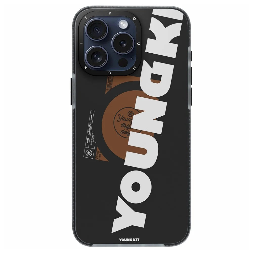 YOUNGKIT For iPhone 15 Pro Max Case Compatible with MagSafe Anti-Drop TPU IMD Phone Shell - Black - 2