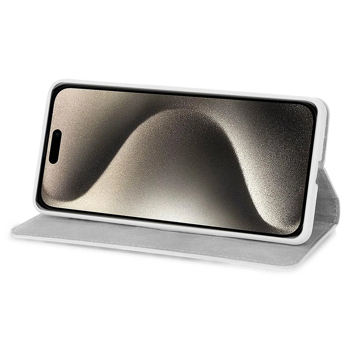For iPhone 15 Pro Max Mobile Phone Stand Case Glitter Splicing PU Leather Wallet Cover with Strap - Black - 3