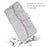 PU Leather Wallet Cover for iPhone 15 Case Stand Glitter Splicing Phone Shell with Strap - Silver - 5