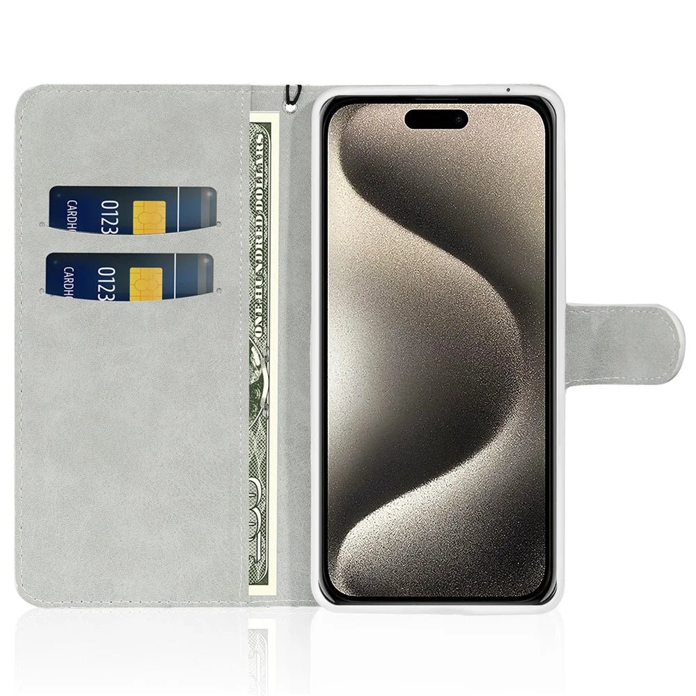 For iPhone 15 Pro Glitter PU Leather Wallet Cover Stand Mobile Splicing Phone Case with Strap - Blue - 2