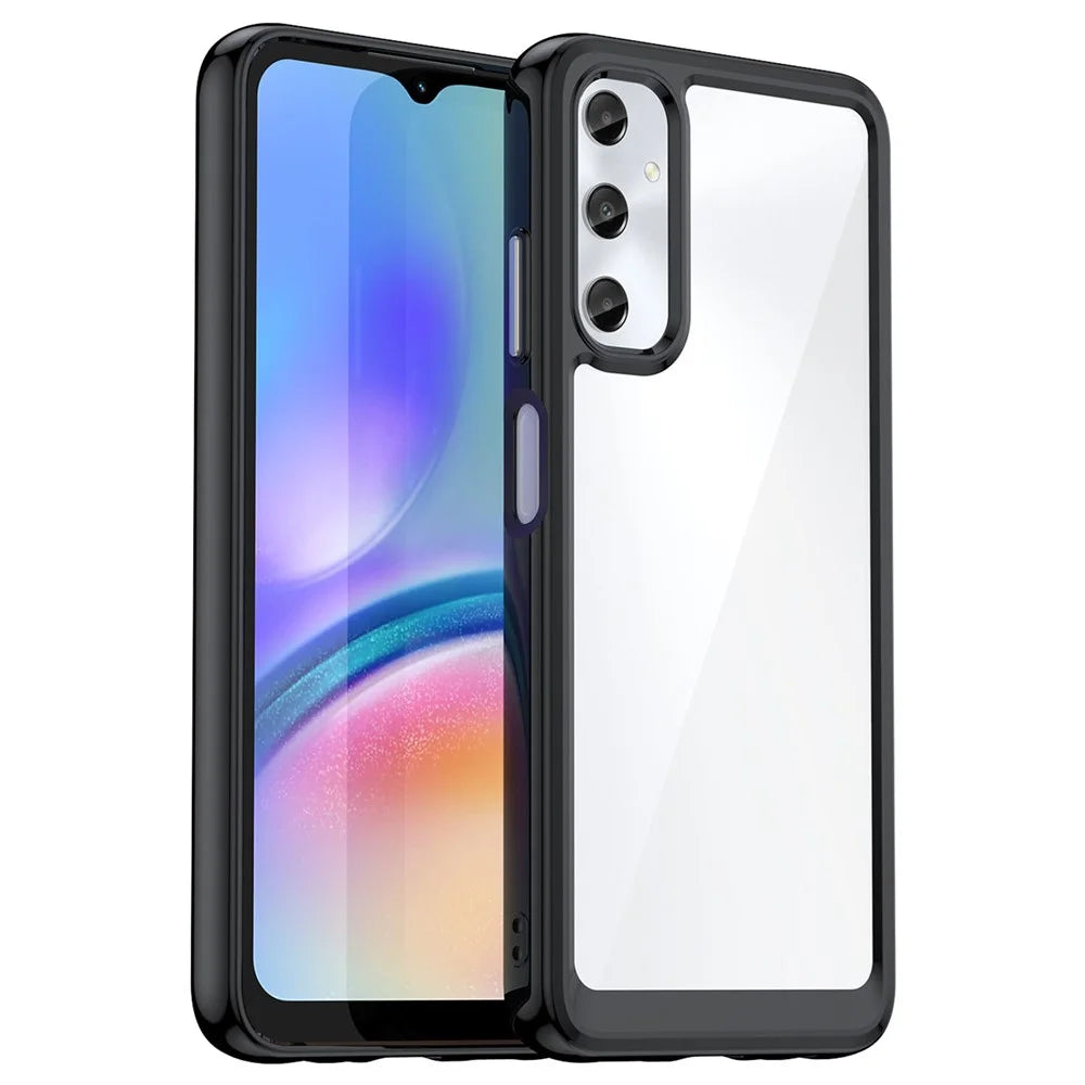 For Samsung Galaxy A05s 4G Case TPU + Acrylic Shock Absorbing Phone Back Cover - Black - 1