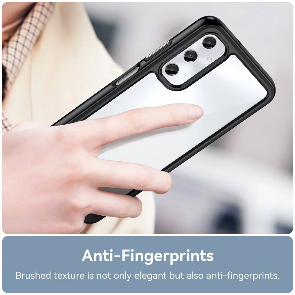 For Samsung Galaxy A05s 4G Case TPU + Acrylic Shock Absorbing Phone Back Cover - Black - 5