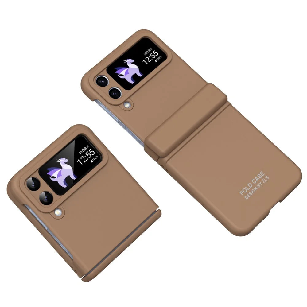 For Samsung Galaxy Z Flip3 5G Case Hard PC Shockproof Hinge Protection Phone Cover - Brown - 2