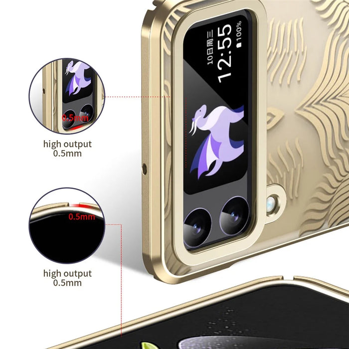For Samsung Galaxy Z Flip3 5G Case Wing Frame Design Anti-Drop PC Phone Cover - Purple - 2