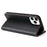 FIERRE SHANN For iPhone 15 Pro Case Magnetic Auto Closing PU Leather Phone Cover - Black - 3