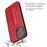 FIERRE SHANN For iPhone 15 Pro Max Card Holder Case PU Leather+TPU+PC Kickstand Phone Cover - Red - 3