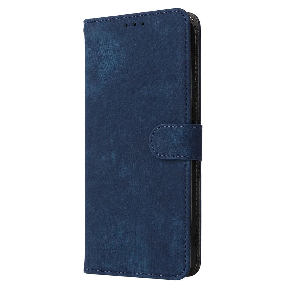 For Samsung Galaxy A05 4G Case PU Leather RFID Blocking Cover with Strap - Blue - 6