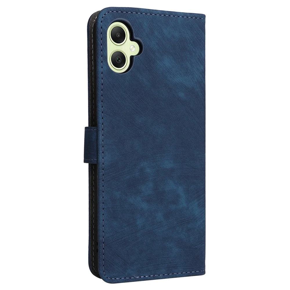 For Samsung Galaxy A05 4G Case PU Leather RFID Blocking Cover with Strap - Blue - 7
