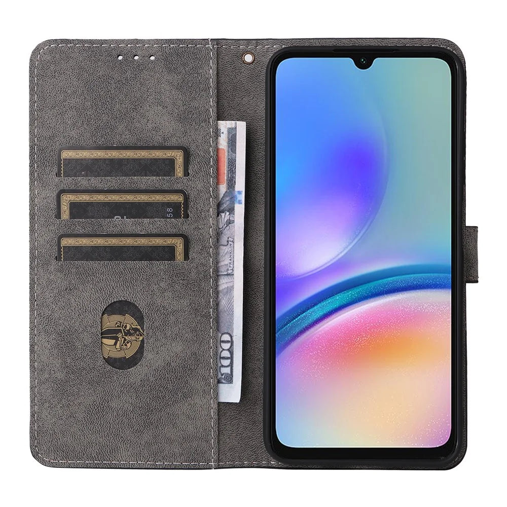 For Samsung Galaxy A05s 4G / M14 4G Case Wallet RFID Blocking Phone Leather Cover with Strap - Brown - 2
