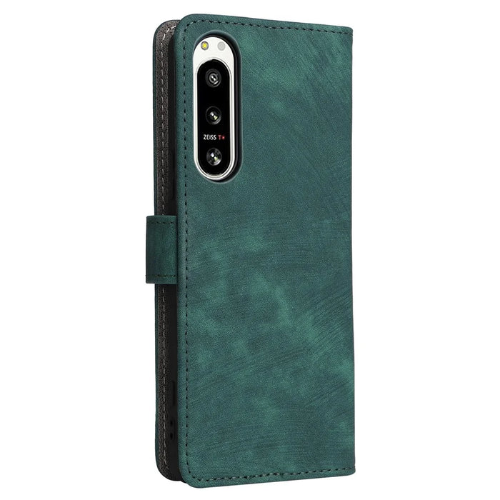 For Sony Xperia 5 IV 5G Case PU Leather Stand Phone Cover RFID Blocking Wallet with Strap - Green - 7