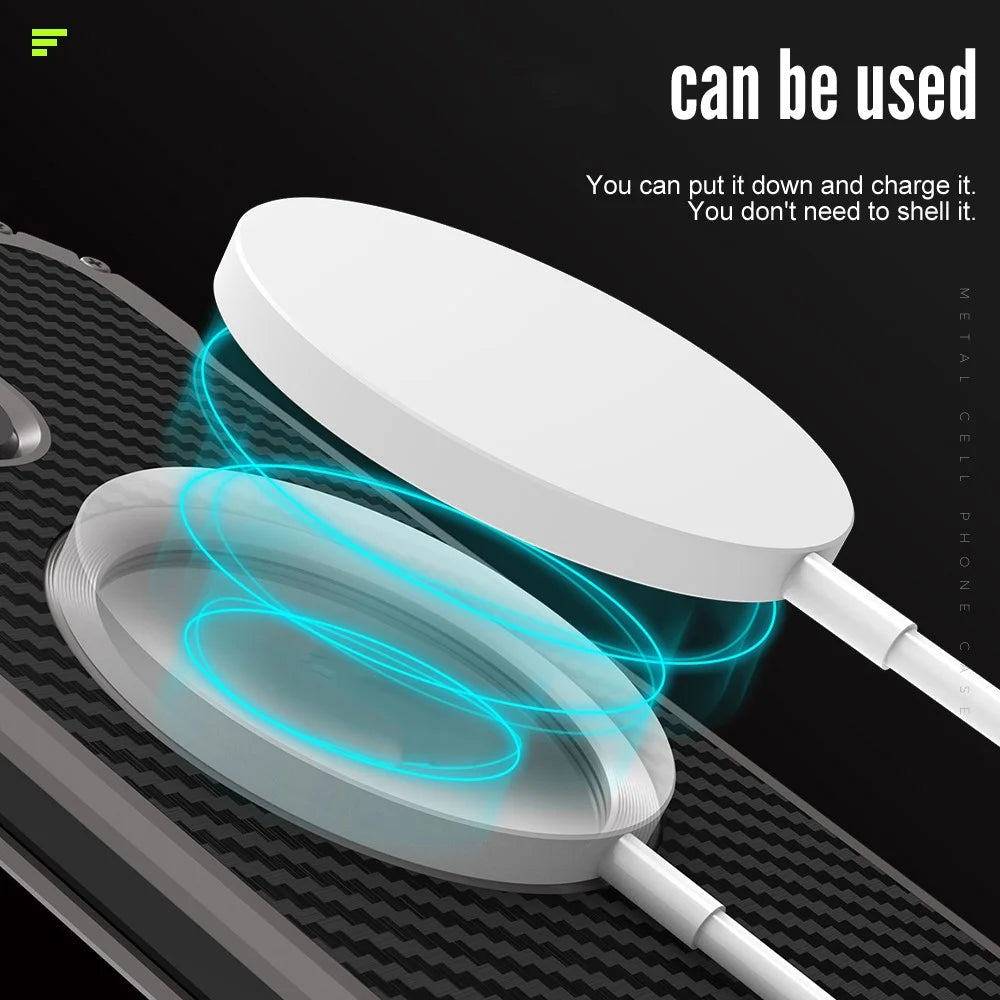 R-JUST RJ-51 For iPhone 15 Pro Max Case PC + Aluminum Alloy Hollow Phone Cover Compatible with MagSafe - 7