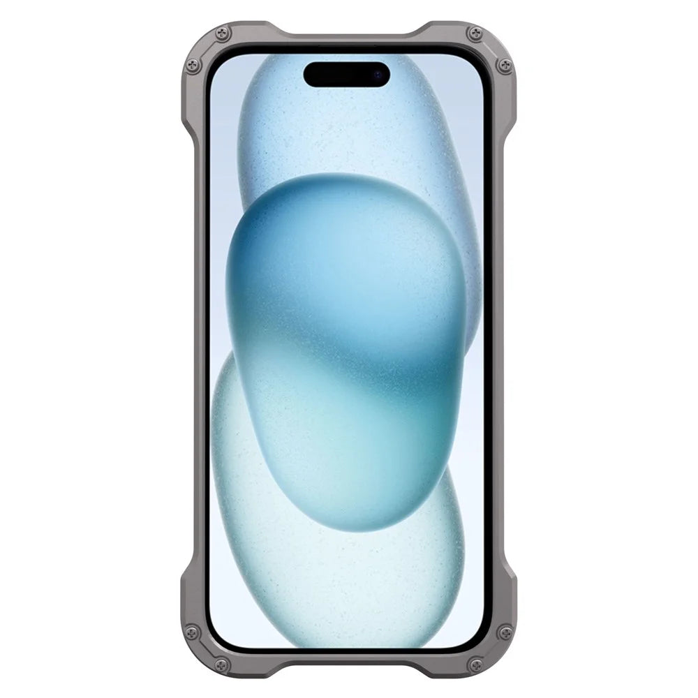 R-JUST RJ-51 For iPhone 15 Case PC + Aluminum Alloy Logo Hole Phone Cover Compatible with MagSafe - 4