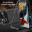 R-JUST For iPhone 15 Case Silicone+Metal Phone Cover with Tempered Glass Film - Black - 4