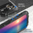 R-JUST For iPhone 15 Case Silicone+Metal Phone Cover with Tempered Glass Film - Black - 5