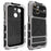 R-JUST For iPhone 15 Plus Case Shockproof Silicone+Metal Phone Cover with Screen Film - Silver - 2