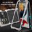 R-JUST For iPhone 15 Plus Case Shockproof Silicone+Metal Phone Cover with Screen Film - Silver - 4