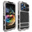 R-JUST For iPhone 15 Pro Max Case Silicone+Metal Anti-drop Phone Cover with Screen Film - Silver - 2