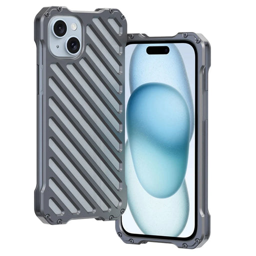 R-JUST RJ-50 For iPhone 15 Case Anti-scratch Hollow Aluminum Alloy Back Cover with Lens Protector - 1