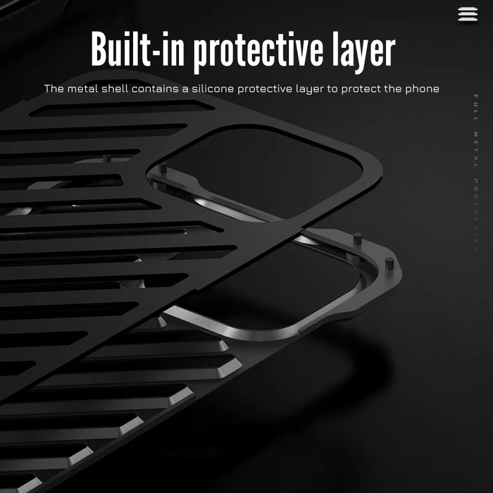 R-JUST RJ-50 For iPhone 15 Case Anti-scratch Hollow Aluminum Alloy Back Cover with Lens Protector - 4